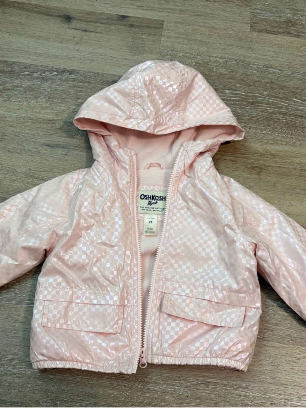 OshKosh B'gosh Light Pink Iridescent Hooded Jacket